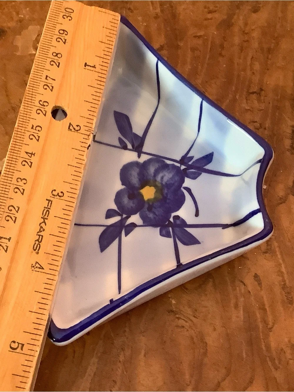 Vintage Floral Ceramic Serving Platter  6-Part Snack & Dip  9.5” Tray